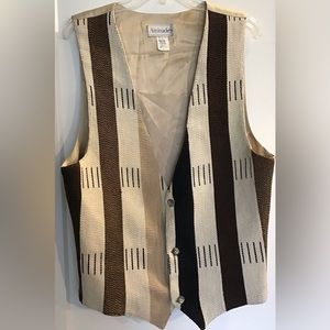 Vintage Attitudes Men’s cream brown three button vest size large